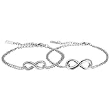 Oidea Stainless Steel Couples Infinity Love Matching Bracelet Anklet for Valentines Day, Wedding...