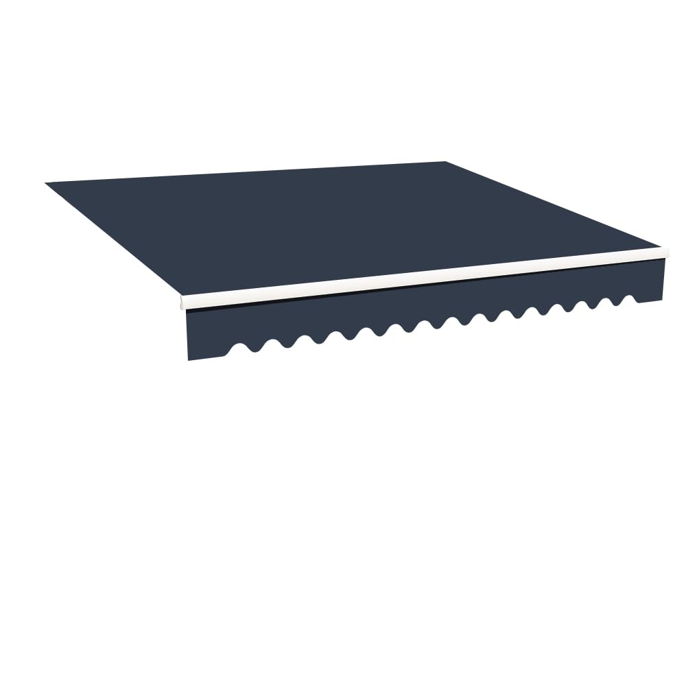 Green Bay Manual Awning Replacement Fabric Retractable Outdoor Patio Garden - 3x2.5M Blue