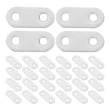 minkissy 50pcs Stainless Steel Flat Straight Brace Plate Connector Metal Brackets for Wood Shelves Furniture Mending Plates 37mm X 16mm X 2mm Industrial Hardware