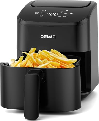 DEIME Air Fryer 2.5 L, Small Airfryer Digital Space Saving Compact, Bake, Reheat, Roasts for Quick Easy Meals, Mini Compact & Quiet, Nonstick & Dishwasher Safe...