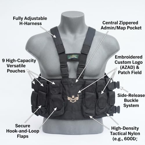 Image of Azad tactical vest for ary with stuff oragnizer and poches
