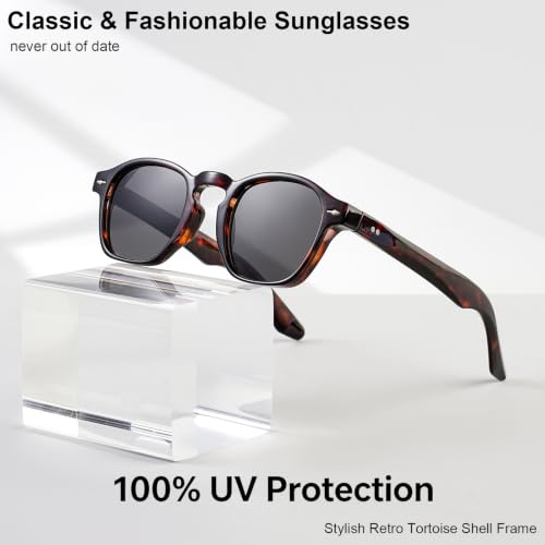 Image of Gleyemor Fashion Sunglasses for Men Women Tortoise Shell Sunglasses Trendy Unisex Style UV400 Protection Shades