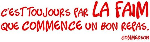 Stickhappy Tccg0008 Rouge Vif 300x80 Stickers Citation Repas Faim Rouge Vif 300 X 80 X 0 1 Cm Amazon Fr Bricolage