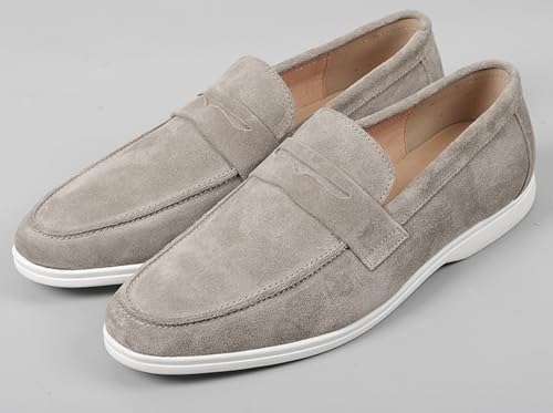 Santimon Men's Leather Dress Loafers - Business & Wedding Shoes | Genuine Leather Derby Moccasins for Suits & Tuxedos | Modern & Comfortable Formal Wear 5