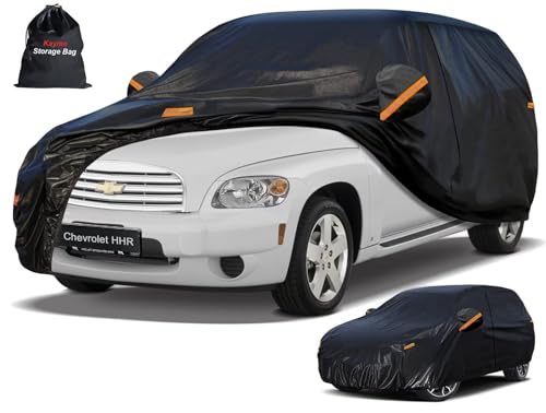 Image of Kayme 7 Layers SUV Car Cover Custom Fit for Chevrolet HHR (2005-2011), Waterproof All Weather for Automobiles,Rain Sun UV Protection.Black