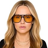 Óculos de sol feminino com lentes amarelas, proteção UV 400, Capri - Vopoo
