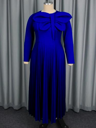 Image of AOMEI Casual Church Dresses for Women 2026 Summer Pleated Short Sleeve Round Neck Dragonfly Spring Maxi Dress