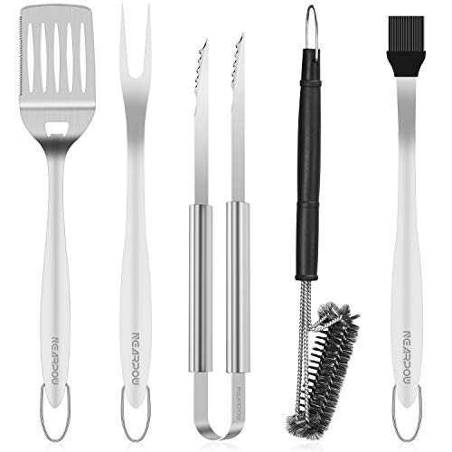 NEARPOW Heavy Duty BBQ Grill Tools Set, 18” Long Handle Grill Utensils