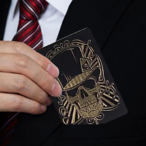 Wasserdichte Spielkarten, Schädel Spielkarten - Pokerkarten PVC Spielkarten - Flexible Aluminium-Spielkarten werden mit einer Aufbewahrungsbox für Texas Holdem Poker Go geliefert – Bild 4