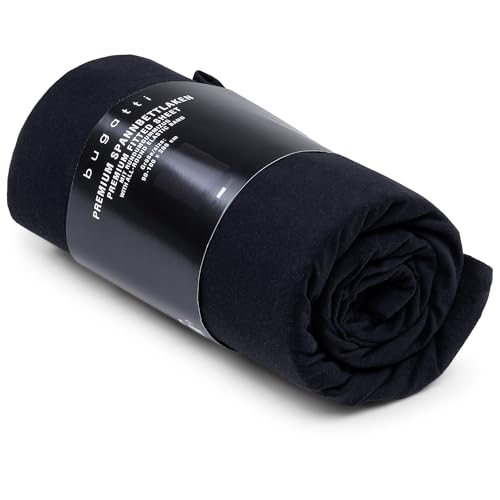 bugatti Spannbettlaken 180x200-200x200 cm- 97{2aac9014c54f99ef4ebb9ee35184546fa48a5d88e5e9d69eb165dc7b98e9f989} Baumwolle und 3{2aac9014c54f99ef4ebb9ee35184546fa48a5d88e5e9d69eb165dc7b98e9f989} Elasthan, Matratzenhöhe bis 25 cm, besonders weich & angenehm, Spannbetttuch schwarz bugatti Spannbettlaken 180x200-200x200 cm- 97{2aac9014c54f99ef4ebb9ee35184546fa48a5d88e5e9d69eb165dc7b98e9f989} Baumwolle und 3{2aac9014c54f99ef4ebb9ee35184546fa48a5d88e5e9d69eb165dc7b98e9f989} Elasthan, Matratzenhöhe bis 25 cm, besonders weich & angenehm, Spannbetttuch schwarz