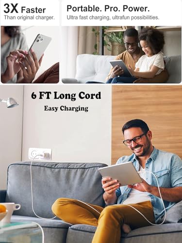 undefined iPhone Charger Fast Charging,iPhone Fast Charger 2Pack Type C Fast Charger Block Plug Adapter 6FT USB-C to Lightning Cable Cord for iPhone 14/13/13 Pro/12 Pro/12 Pro Max/11/Xs Max/XR/X/SE,iPad,AirPods の商品画像 3