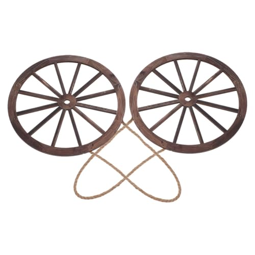 Yardenfun Ruedas de Carro Decorativas de Madera 20 CM Pequeñas para Decoración Rústica de Pared Estilo Vaquero Occidental para Hogar Jardín y Fiesta al Aire Libre
