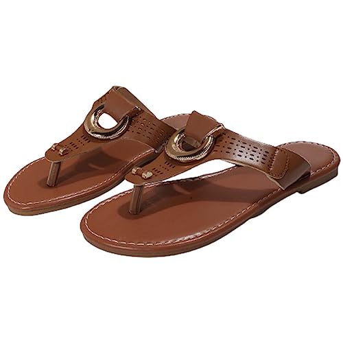 CsgrFagr Sandálias femininas de praia vazadas casuais chinelos rasos sandálias retrô chinelos femini
