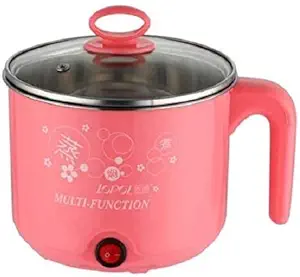 1.5 Litre Electric Cooker | Electric Pressure Cooker, Food Steamer, Egg Cooker, Egg Boiler | Stainless Steel Lid | Cool Touch Handles | Detachable Power Cord | Pink