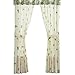 Magnolia Garden Floral Leaf Rod Pocket Window Curtains - Country Cottage Chic Design, Sage, Panel Pair