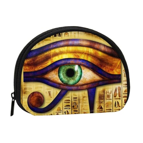 Portable Coin Purse Eye-Of-Horus-Hieroglyphs Mini Zippered Money Pouch Card Holder