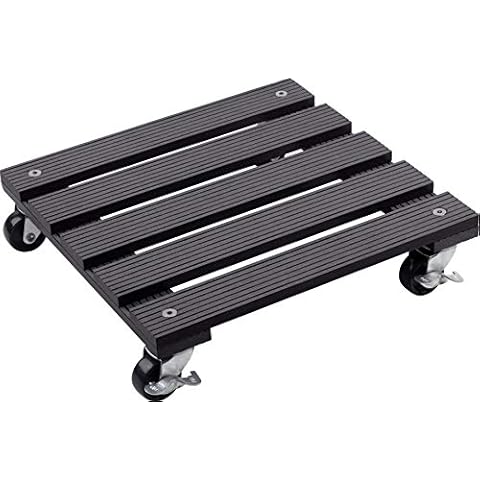 Metafranc WPC-Pflanzenroller 300 x 300 mm-60 kg Tragkraft-Anthrazit-PP-Räder-Feststeller-Witterungsbeständig/Outdooroller/Untersetzer mit Rollen/Transporthilfe für Pflanzen / 825110 Cover
