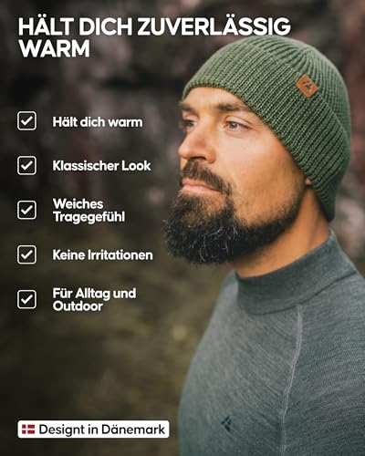 Beanie Danish Endurance Merino Mütze aus Wolle für Damen und Herren