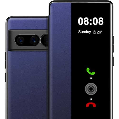 Étui transparent pour Google Pixel 7 Pro S View à clapet anti-rayures
