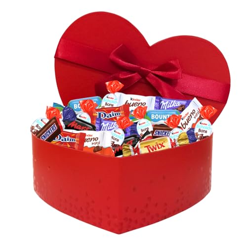 Coffret Coeur gourmand et son Assortiment de Chocolats Célébrations, Milka, Daim, Kinder | 750g - Boîte Prête à Offrir pour la SAINT VALENTIN