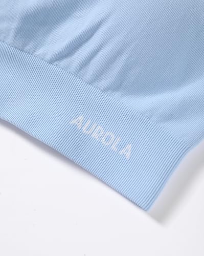 Image of AUROLA Power Womens Square Back Basic Sports Bra - Square Neck Padded Low Impact Yoga Bra Workout Crop Top