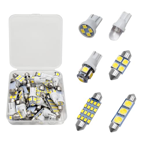 Kit 42 luces LED interiores para auto, bombillas T10 y DE3175 miniatura 1