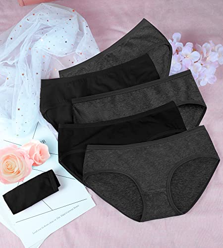 Image of Womens Underwear,Cotton Mid Waist No Muffin Top Full Coverage Brief Ladies Panties Lingerie Undergarments for Women Multipack