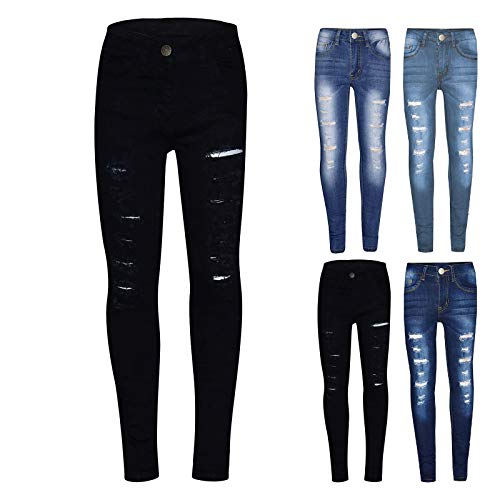 Hole Pocket Zipper Button Ripped Jeans Denim for Girls Comfort Stretch Skinny Lightweight Leggings Denim Pants4