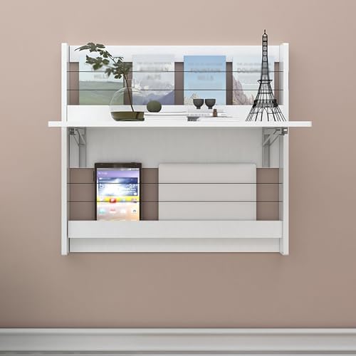 Table pliante murale blanche pour buanderie et espace couture - 5