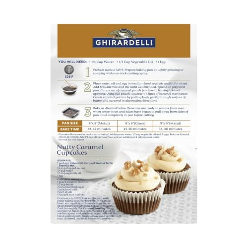 Image of Ghirardelli Brownie Mix Variety Pack, 3 Flavors - Chocolate Caramel Turtle (18.5 oz), Salted Caramel (16 oz) & Double Chocolate (18 oz) (Variety Pack)