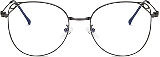 Unisex Glasses Frame Retro Gun Gray Oval Full Frame Decoration Prescription Glasses