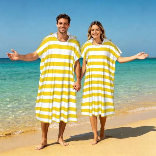 Poncho de bain léger en microfibre absorbante et compacte avec capuche intégrée - 7