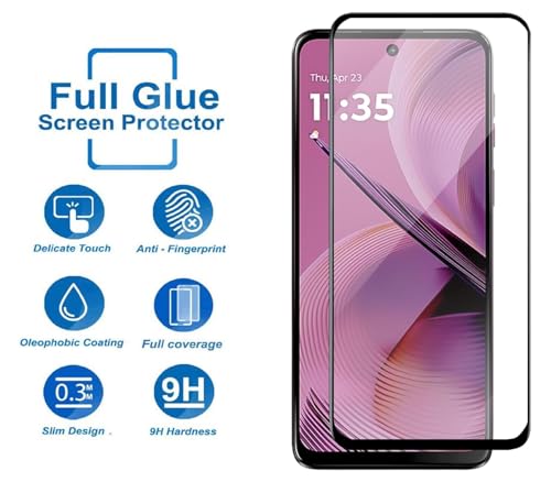 Image of 100FIT Tempered Glass For Moto G55 5G With Full Glue Edge To Edge Coverage And Easy Installation Kit