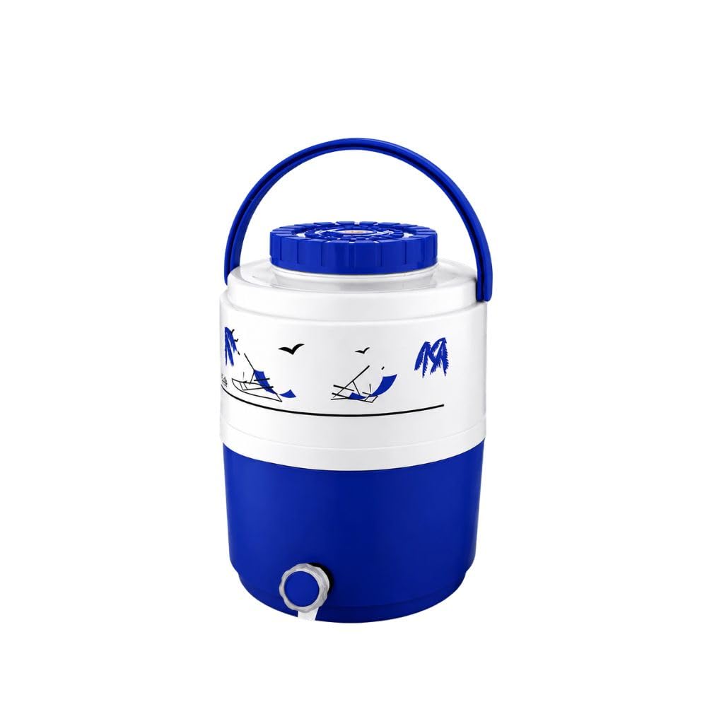 22L Insulated Water Jug Cooler with Tap, Blue & White Multicolour | Portable Water Jug with Easy Dispensing Tap | Cooler for Camper, Camping, Picnic, Travel, Sports, Office & Outdoor Use-image-21