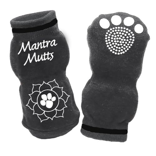 Muttluks, Muttsoks Cotton Knit Dog Socks with Non-Slip Pads - 4 Socks
