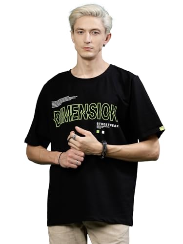 Image of Rigo Back Printed Half Sleeves Round Neck Oversized T-Shirt for Men | Drop Shoulder T-Shirt for Men | Loose Baggy Fit T-Shirt for Men