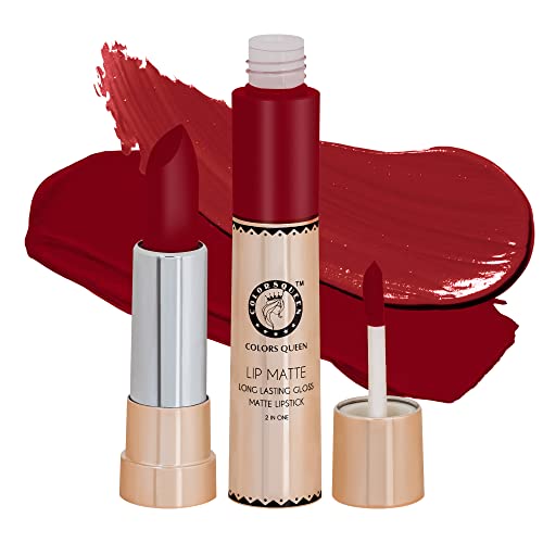 Image of Colors Queen 2 in 1 Matte Lipstick | Lip Matte | Long Lasting Gloss, Waterproof, Non Transferable| (31 - Karina Orange)