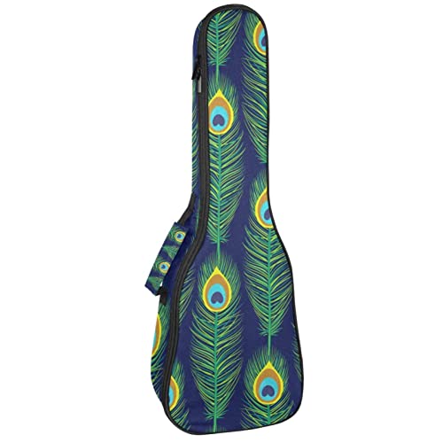 Sac de transport pour ukulélé de concert et festival - Housse étanche rembourrée motif paon