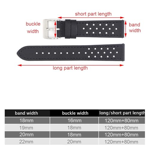 Correa de reloj perforada de 18mm a 22mm de alta durabilidad 7