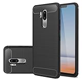 Custodia in fibra di carbonio per LG G7 ThinQ, lavorazione spazzolata - texture spazzolata, non solo si sente a proprio agio, ma non lascia impronte digitali sudate; il design satinato è facile da tenere e antiscivolo
