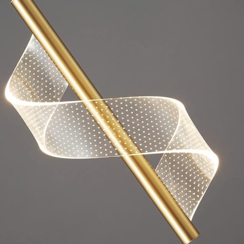 Lustre LED en laiton moderne suspendu en acrylique pour table à manger - 6