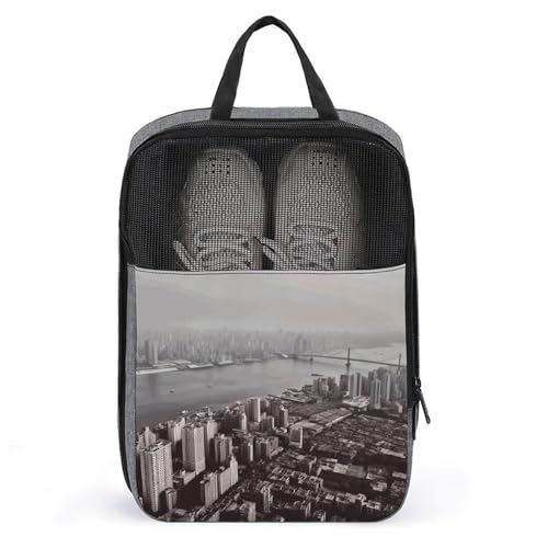 Mumbai City Shoe Bags for Travel Waterproof Shoe Organizer with Zipper & Handle Lightweight Portable...