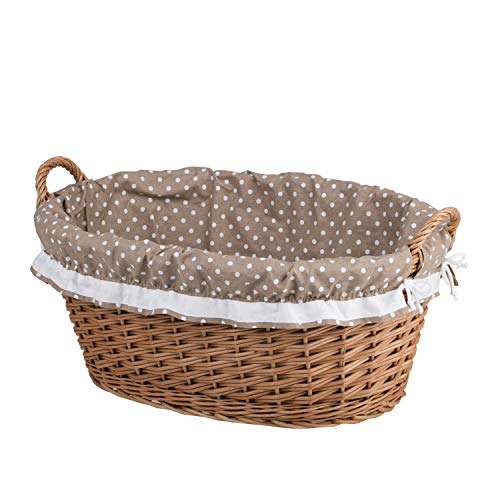 Natural Wicker Laundry Basket for Clothes Wicker Washing Basket Laundry Bin Oval Laundry Basket Storage Towel Basket for Bathroom Wash Baskets Laundry Box e-wicker24 (O4)