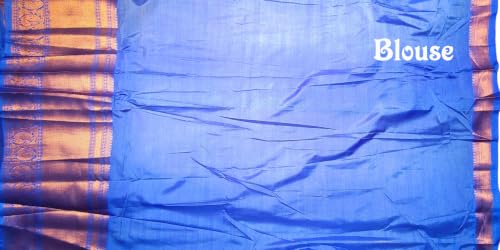 Image of VFCollections Women's Traditional Handloom Kanchipuram Silk Saree | Rich Zari Woven Design | Unstitched Blouse Piece