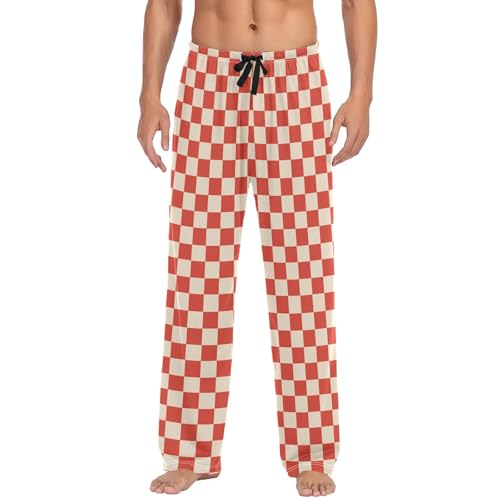GuoChe Pajama Bottoms Men Pj Pants Men with pockets for Autumn Casual Small