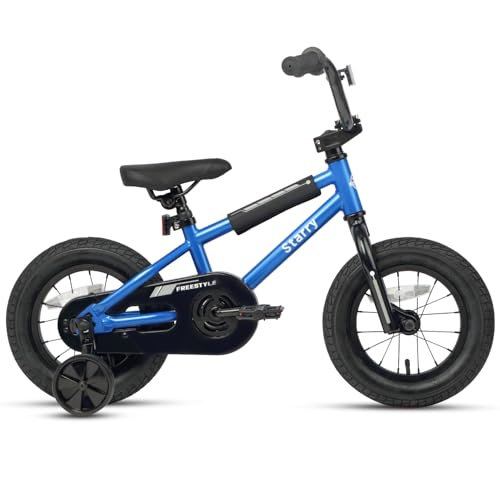 Image of 12 14 16 18 Inch Kids Bike BMX Style Bicycle with Training Wheels Coaster Brake for 2-10 Years Old Toddlers Boys Girls Multiple Colors