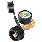 1 manometro in ottone per serbatoio propano con rilevatore di perdite, indicatore di livello per bombola di gas QCC1 tipo 1, riscaldatore per griglia camper, valvola di sicurezza facile da installare