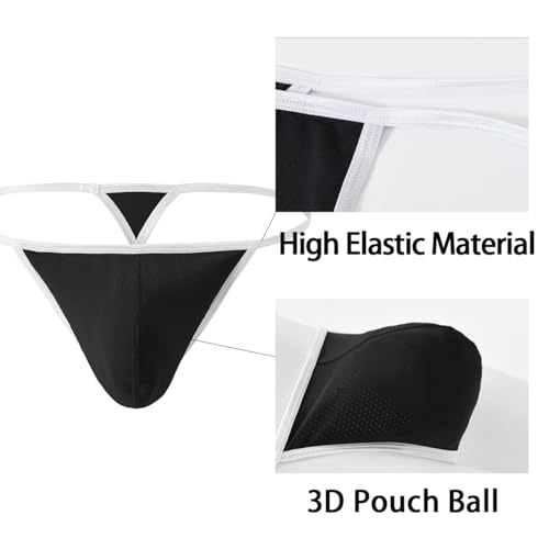 Mens Thong Underwear Sexy G string T Back Thongs Big Ball Pouch Bikini Underwears for Man3
