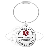 Divoti Dual-Sided Heart Attack Medical ID Tag – Watchmaker-Crafted Stainless Steel Emergency Alert with Easy-Open Quick Clip