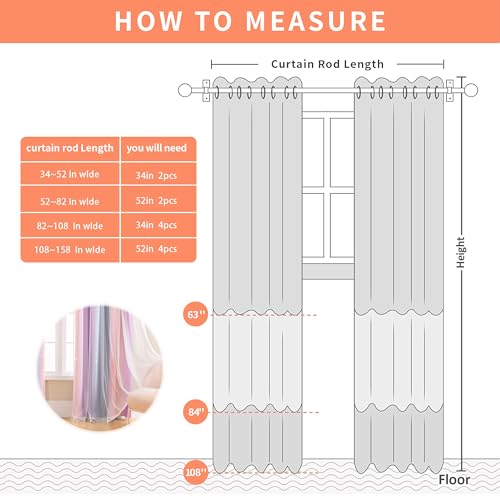 Image of XiDi Rainbow Blackout Curtains 96 Inches Long for Girls Bedroom 2 Panels Set, Kids Pink Curtains for Room Decor Unicorn Wall Decals Drapes for Little Girl Nursery Grey /Pink /Purple 34 Inches Wide